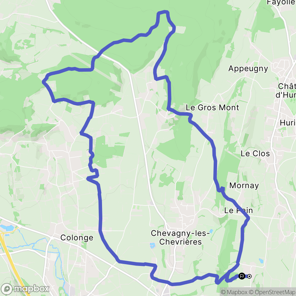 Mâcon : carte du parcours de randonnée - France
