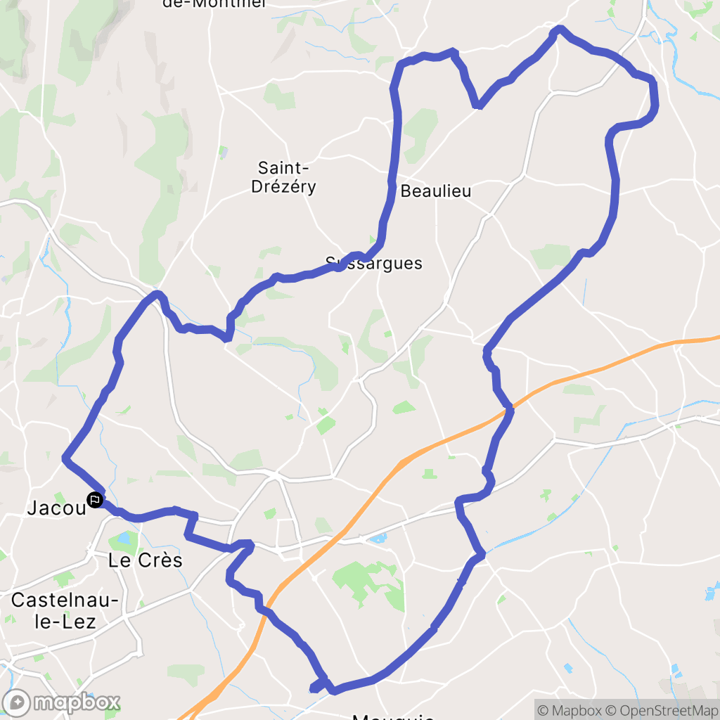 Jacou : carte du parcours de randonnée - France