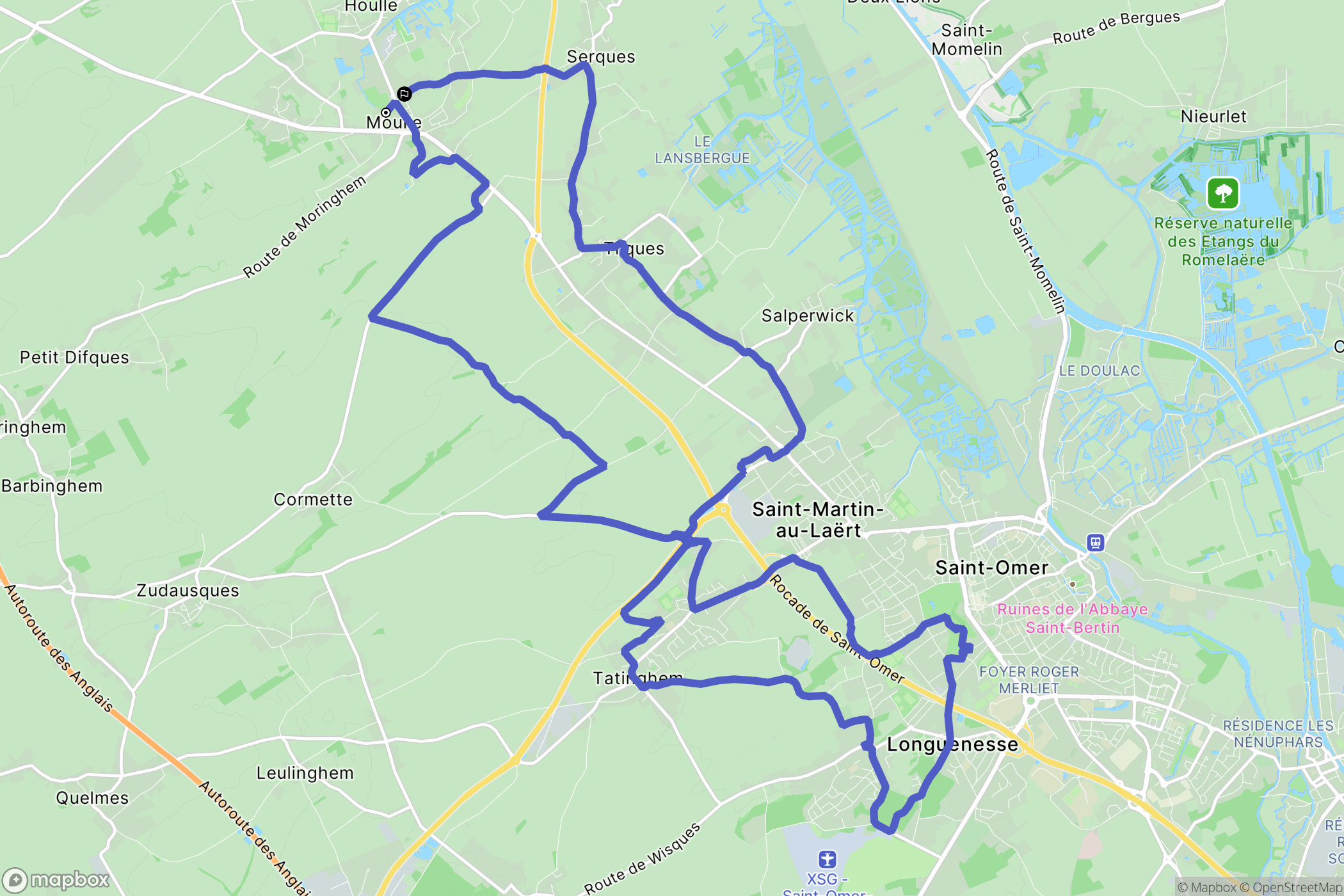 Moulle : carte du parcours de randonnée - France