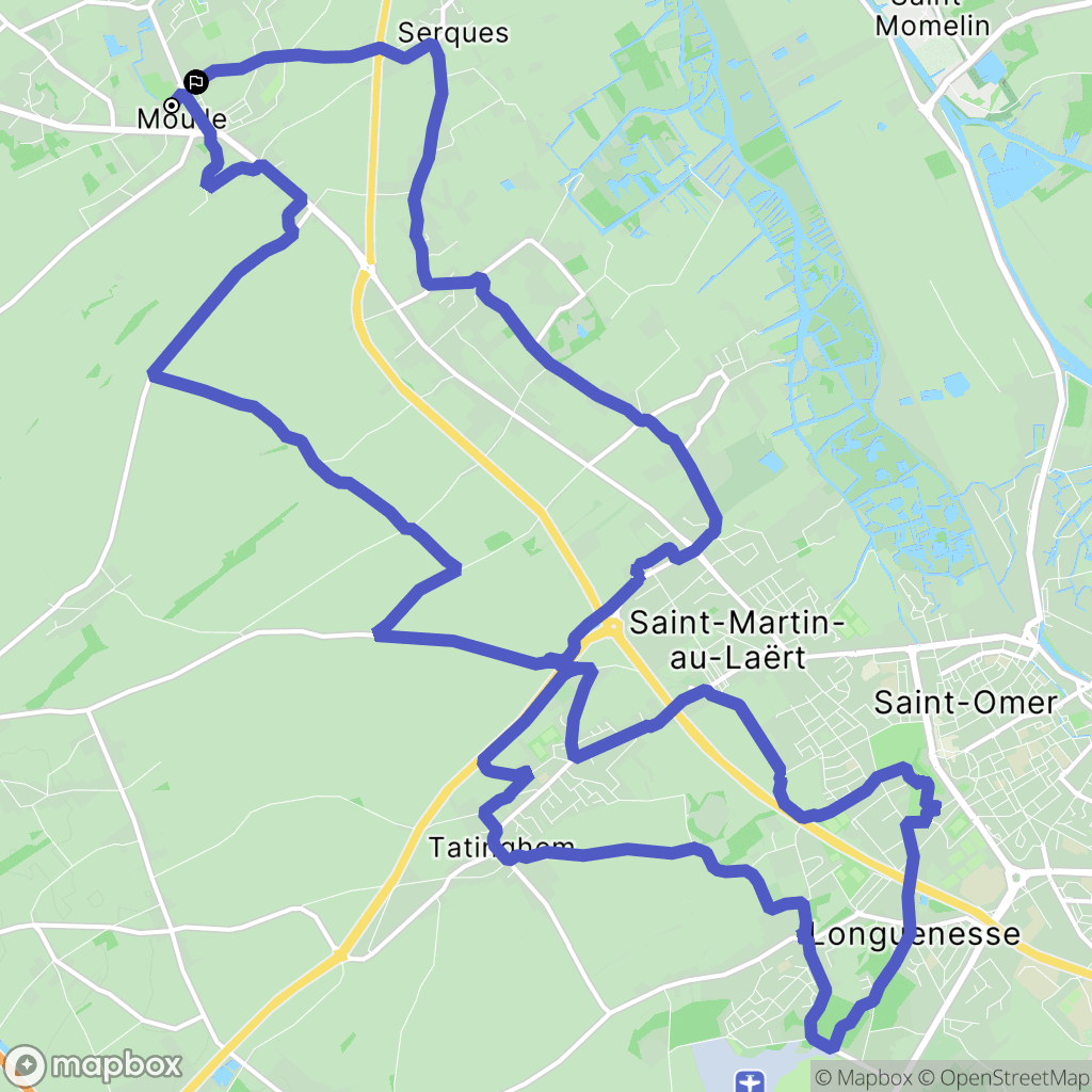 Moulle : carte du parcours de randonnée - France