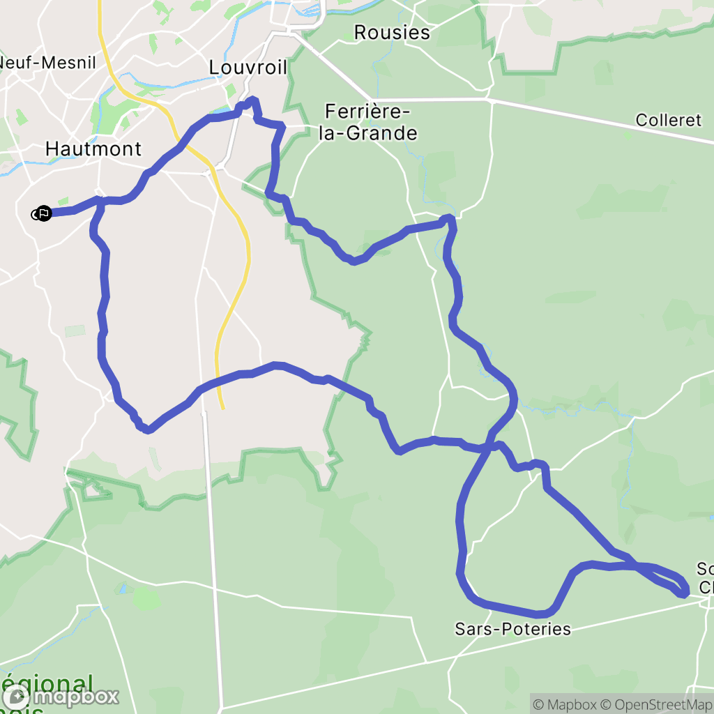 Hautmont : carte du parcours de randonnée - France