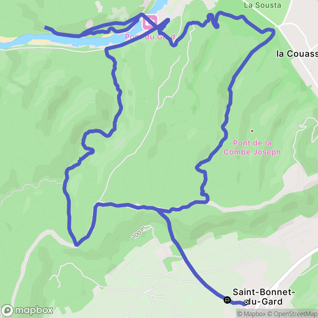 Saint-Bonnet-du-Gard : carte du parcours de randonnée - France