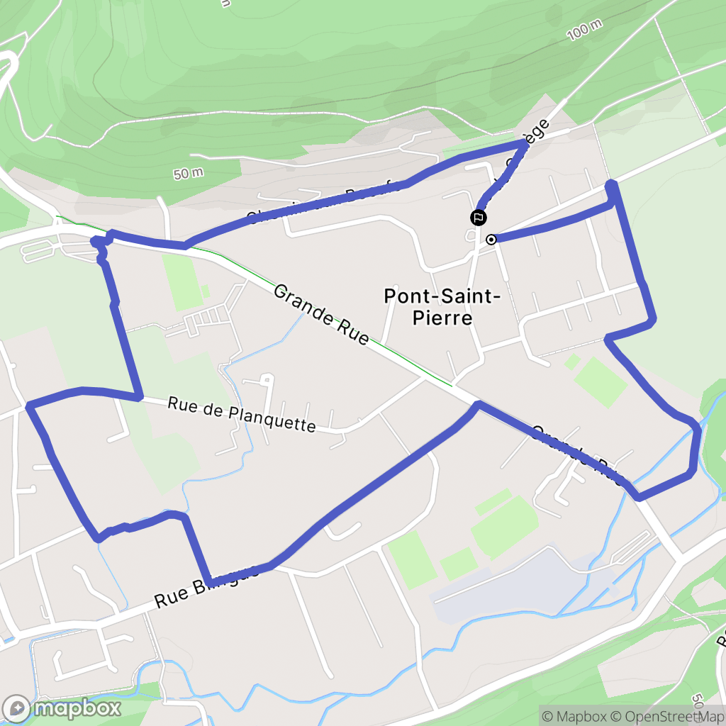 Pont-Saint-Pierre : carte du parcours de randonnée - France