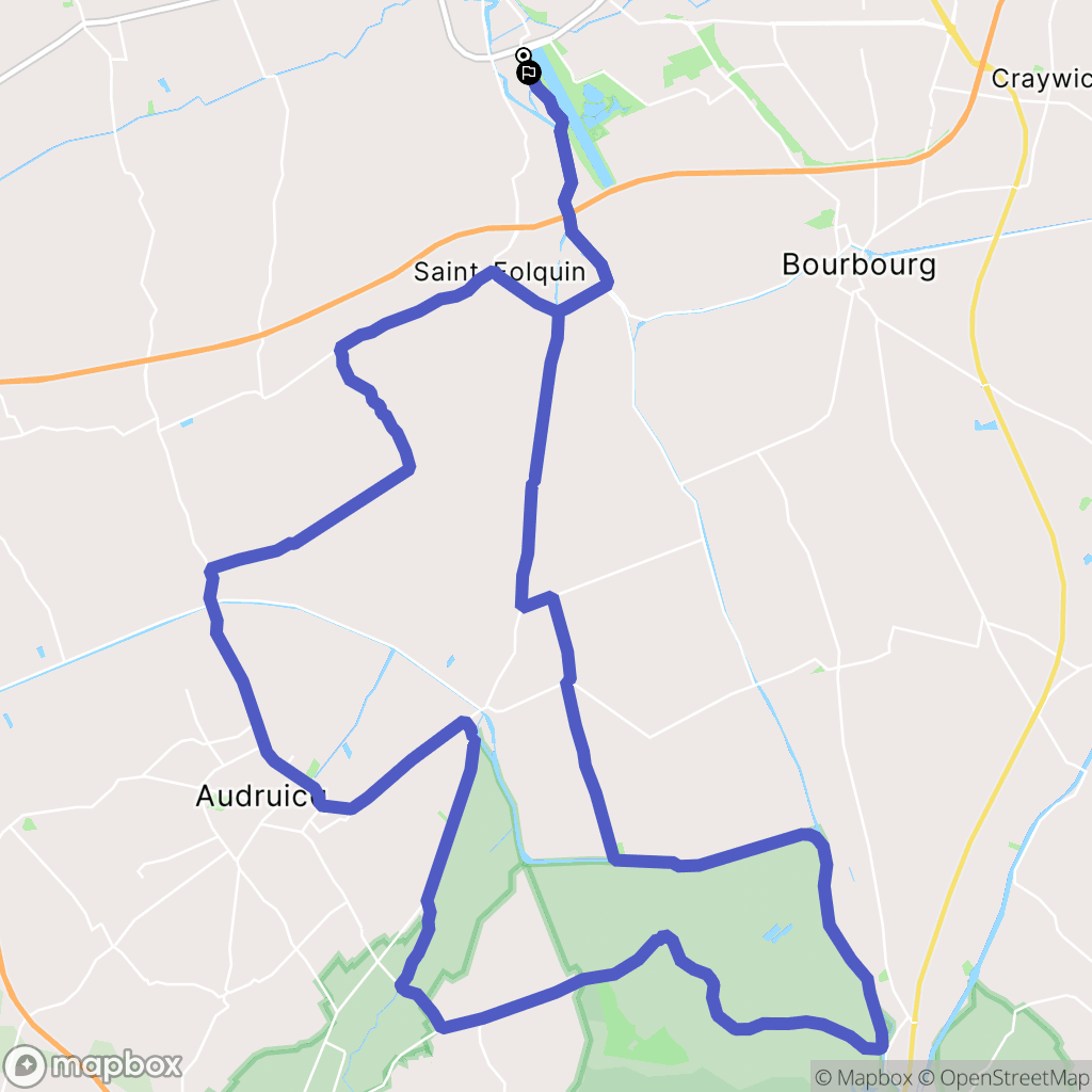 Gravelines : carte du parcours de randonnée - France
