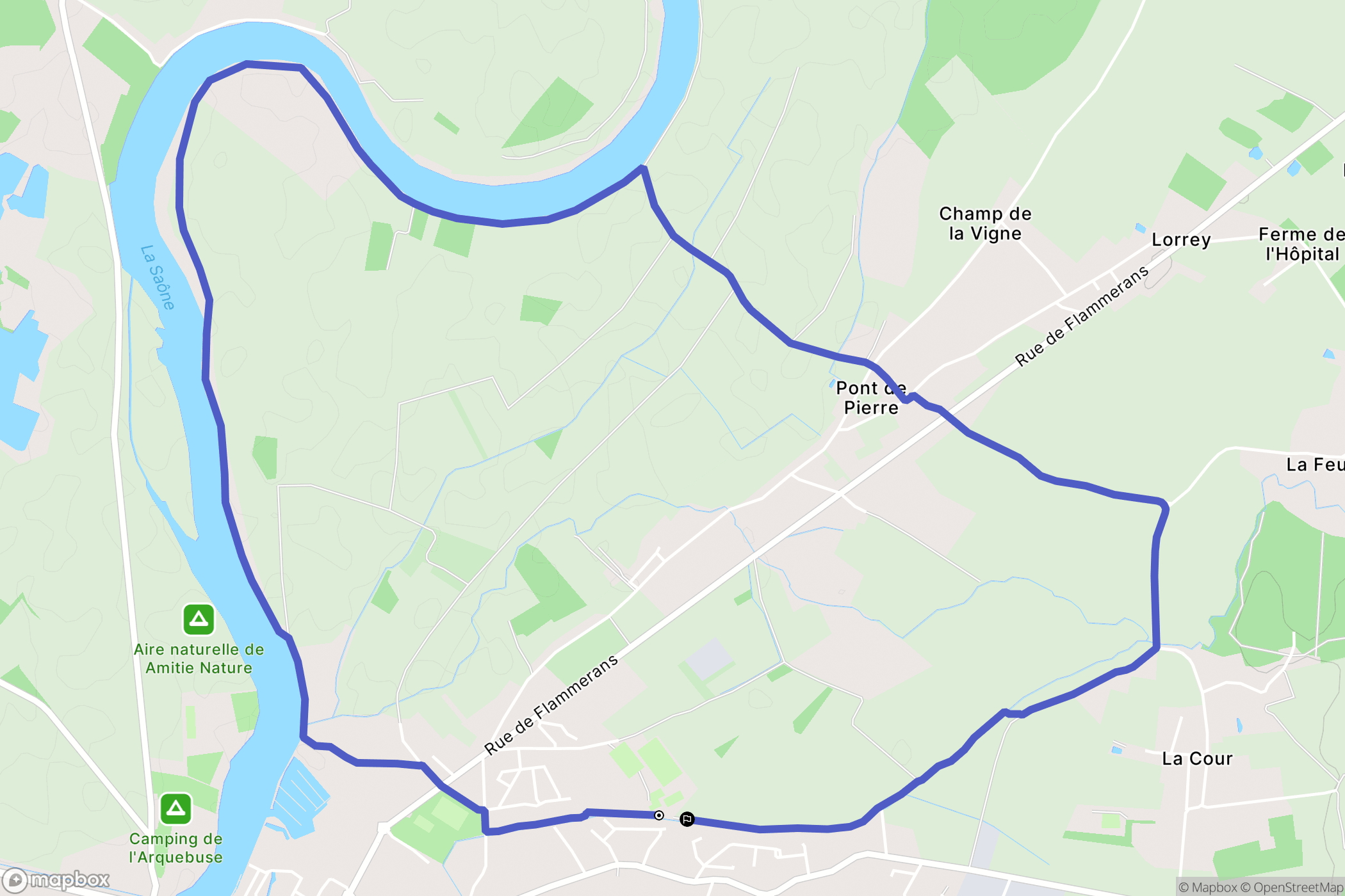 Auxonne : carte du parcours de randonnée - France
