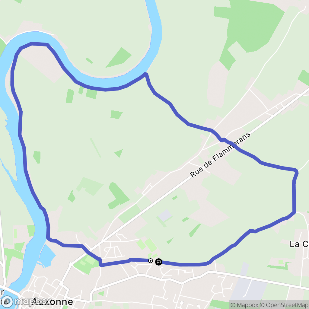 Auxonne : carte du parcours de randonnée - France