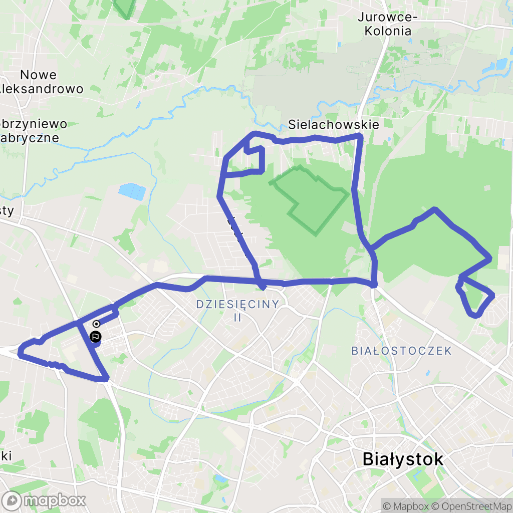 Białystok: mapa trasy - Poland