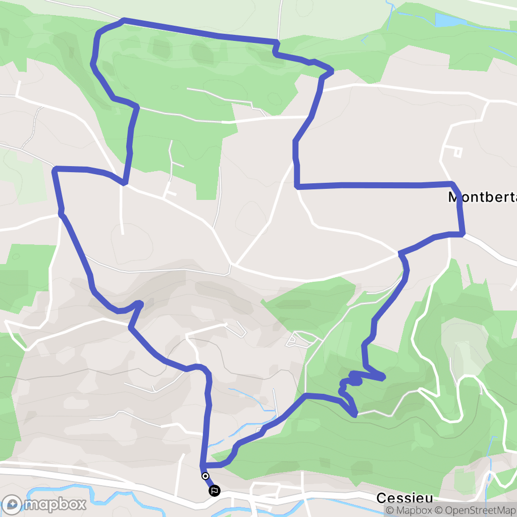 Cessieu : carte du parcours de randonnée - France