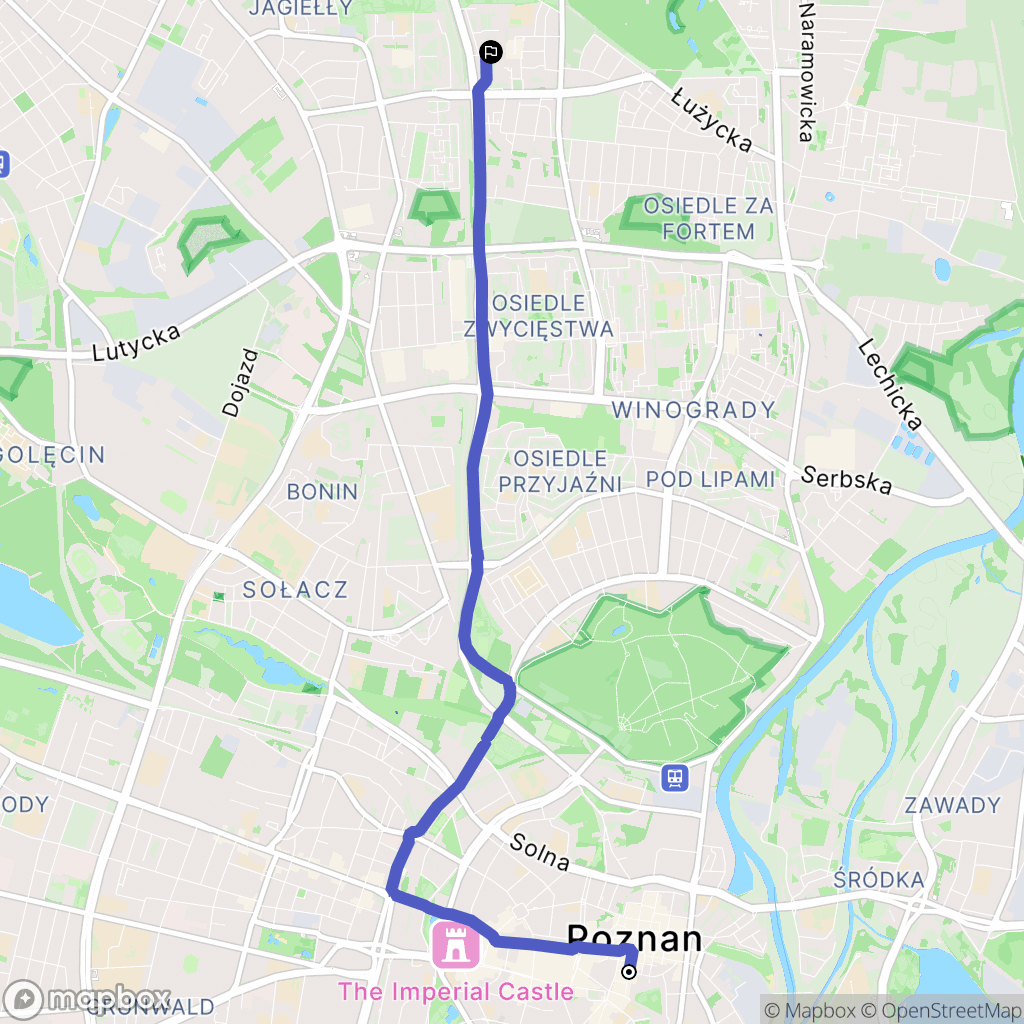 Poznań: mapa trasy - Poland