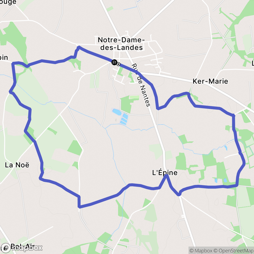 Notre-Dame-des-Landes : carte du parcours de randonnée - France