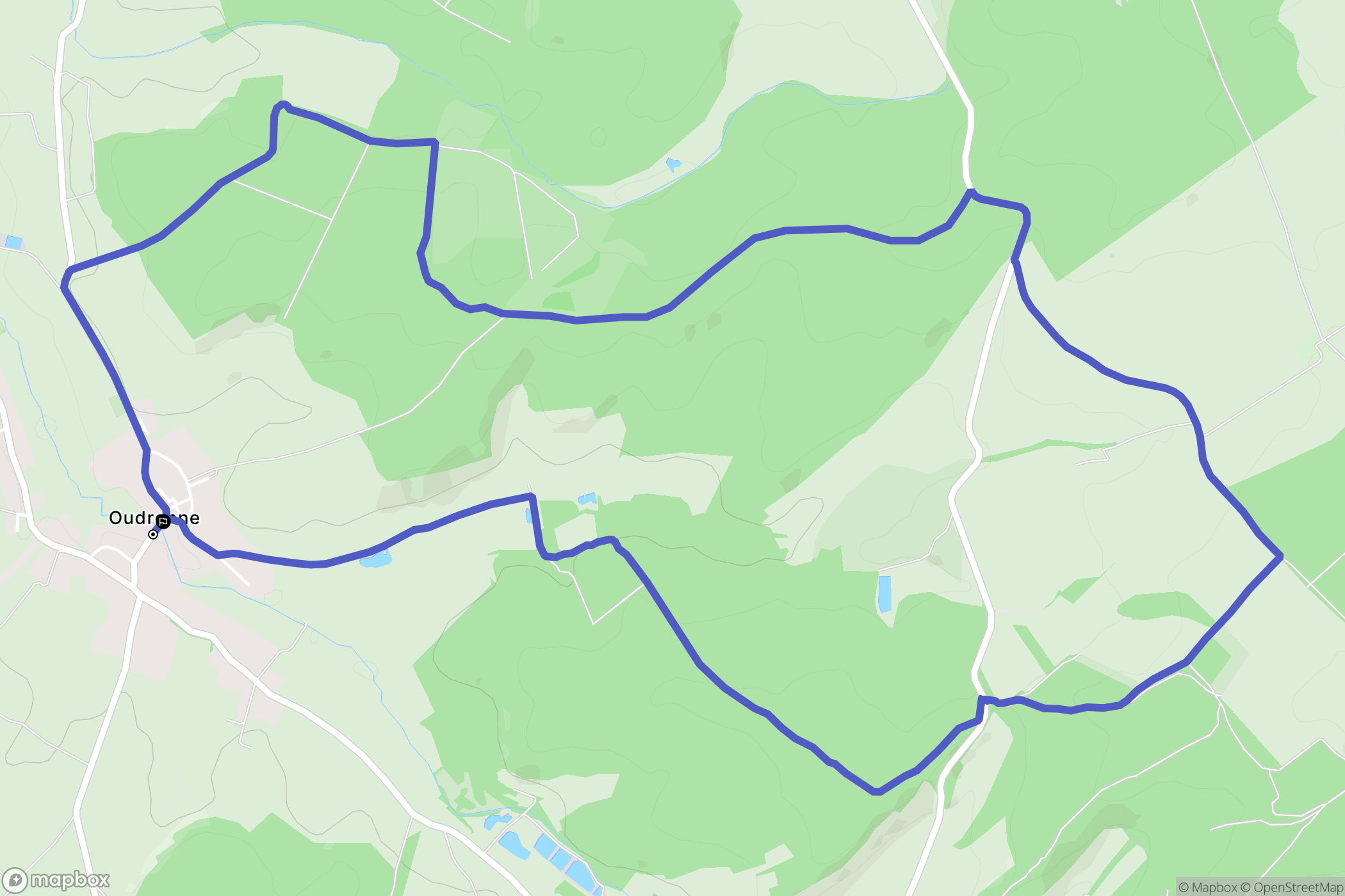Oudrenne : carte du parcours de randonnée - France