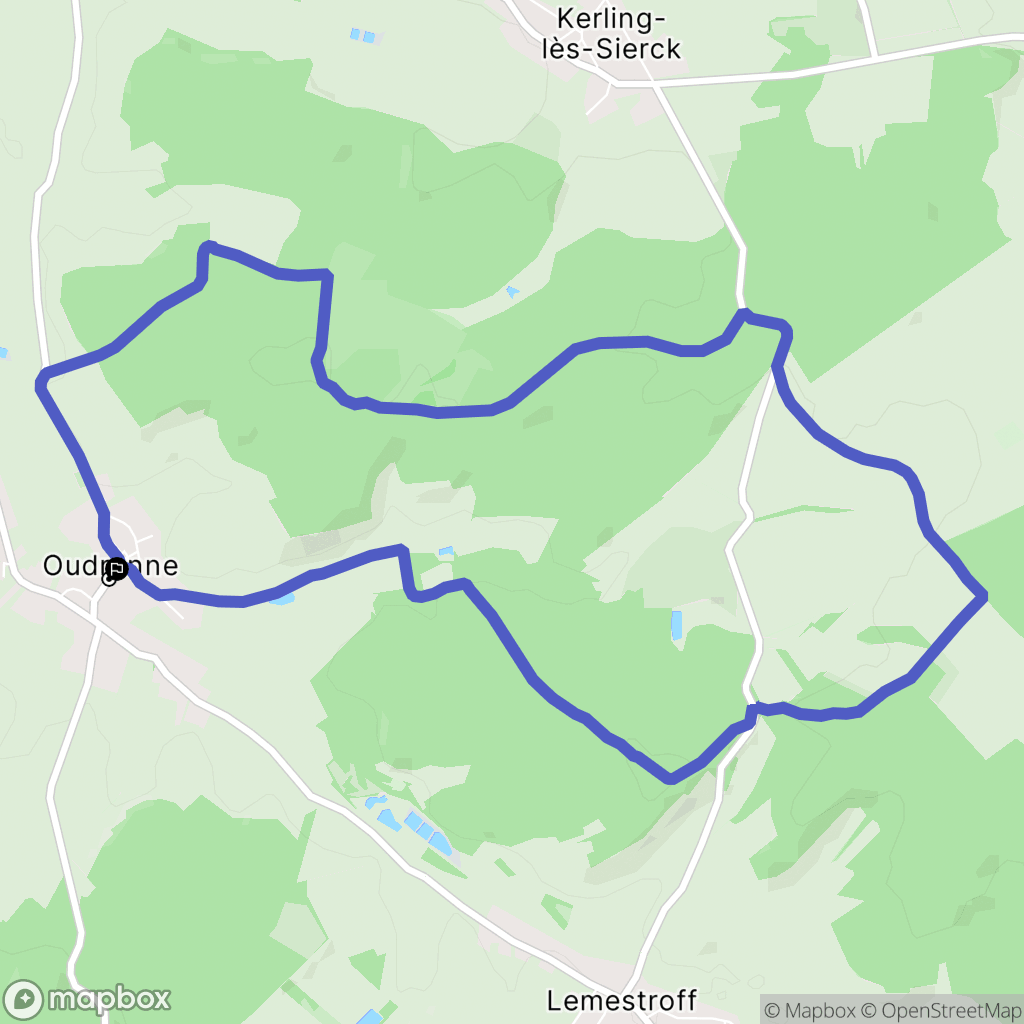 Oudrenne : carte du parcours de randonnée - France