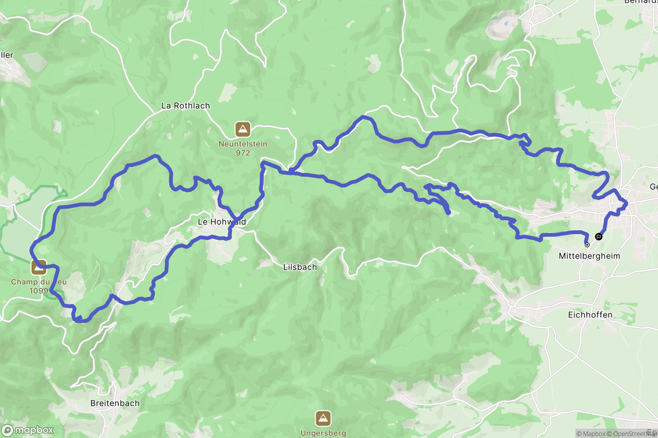Mittelbergheim : carte du parcours de randonnée - France