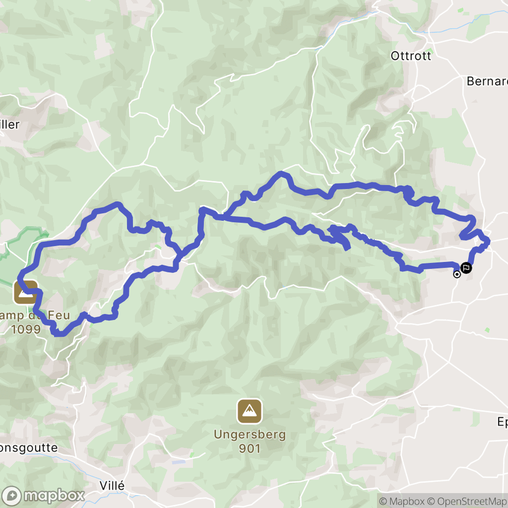Mittelbergheim : carte du parcours de randonnée - France