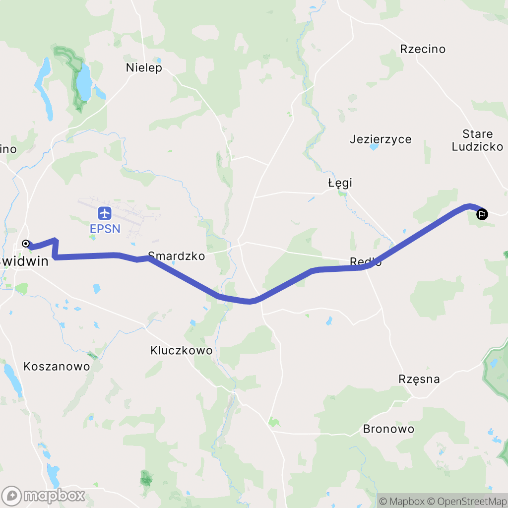 Świdwin: mapa trasy - Poland