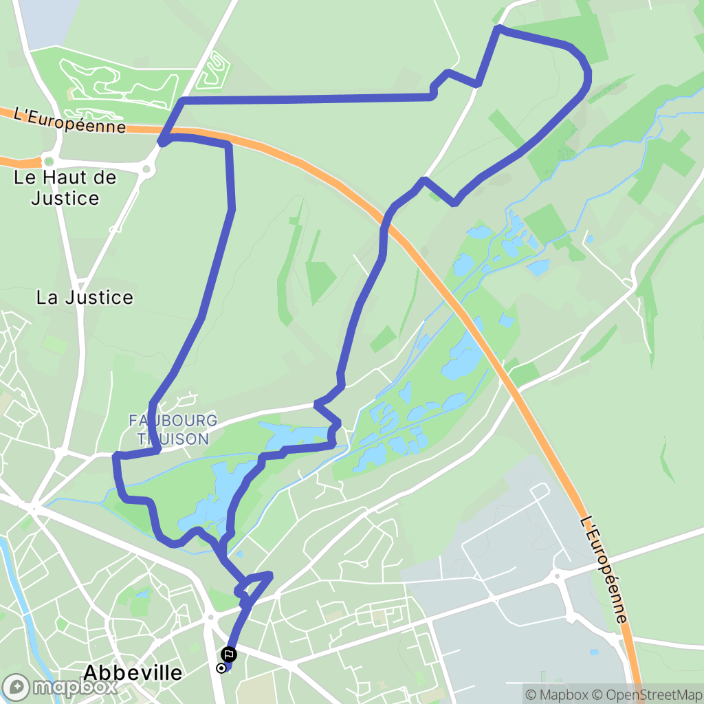 Abbeville : carte du parcours de randonnée - France