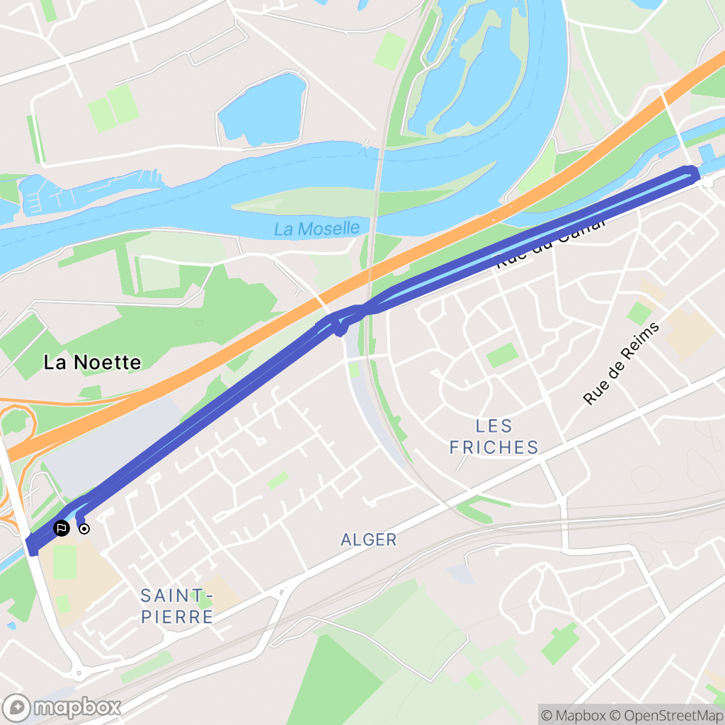 Moulins-lès-Metz : carte du parcours de randonnée - France