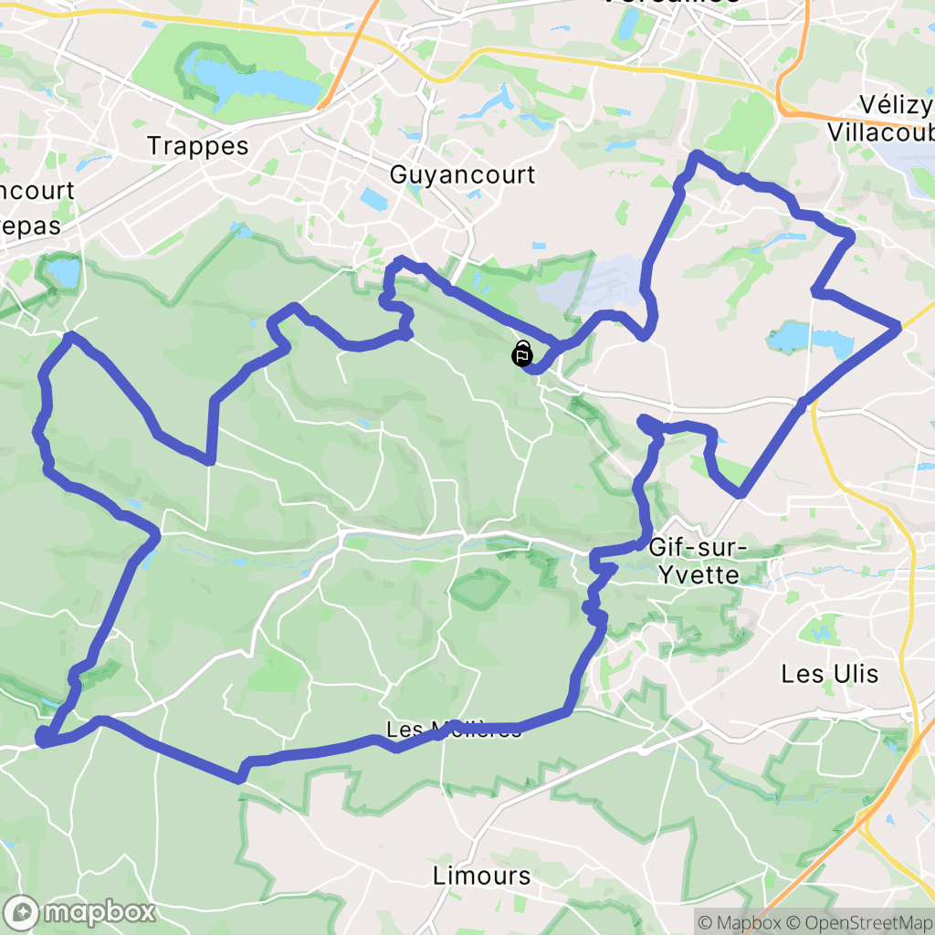 Châteaufort : carte du parcours de randonnée - France