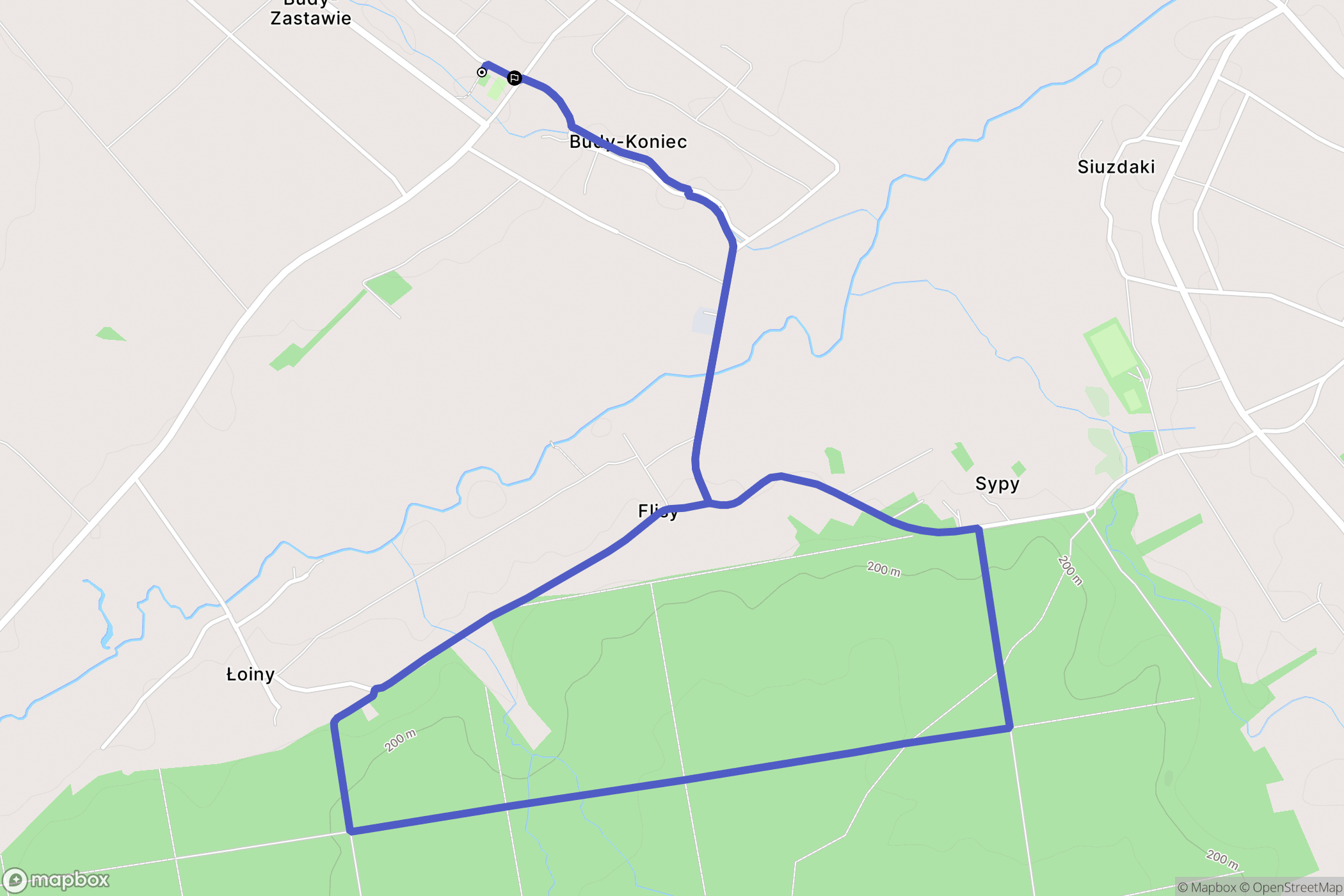 Brzóza Królewska: mapa trasy - Poland