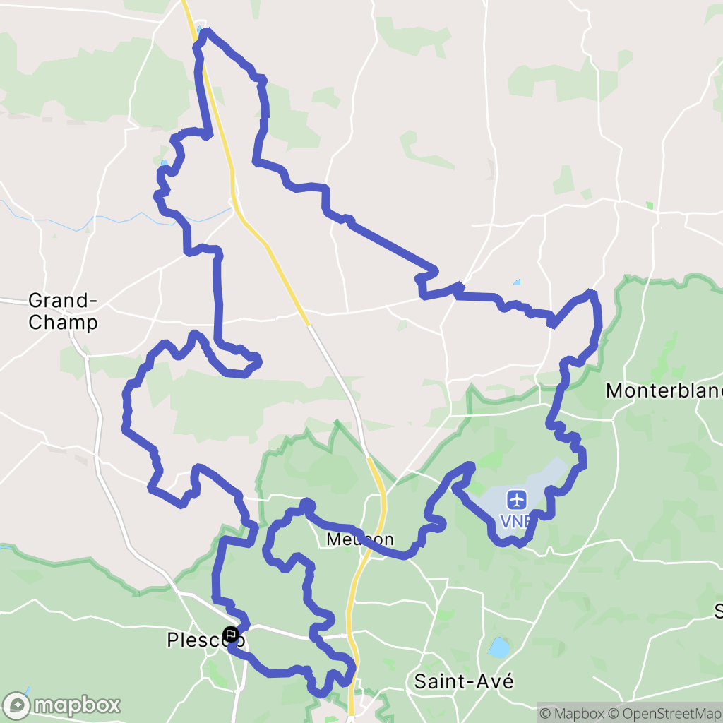 Plescop : carte du parcours de randonnée - France