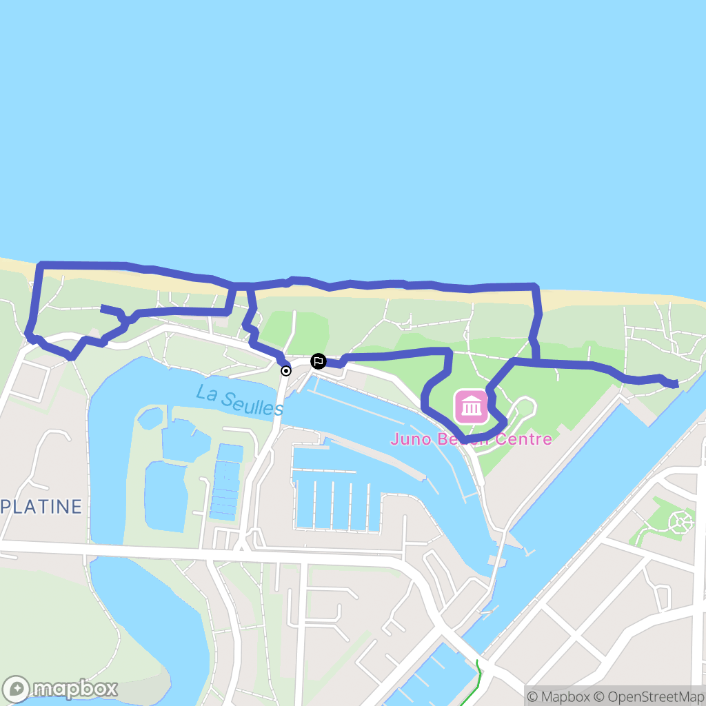 Courseulles-sur-Mer : carte du parcours de randonnée - France