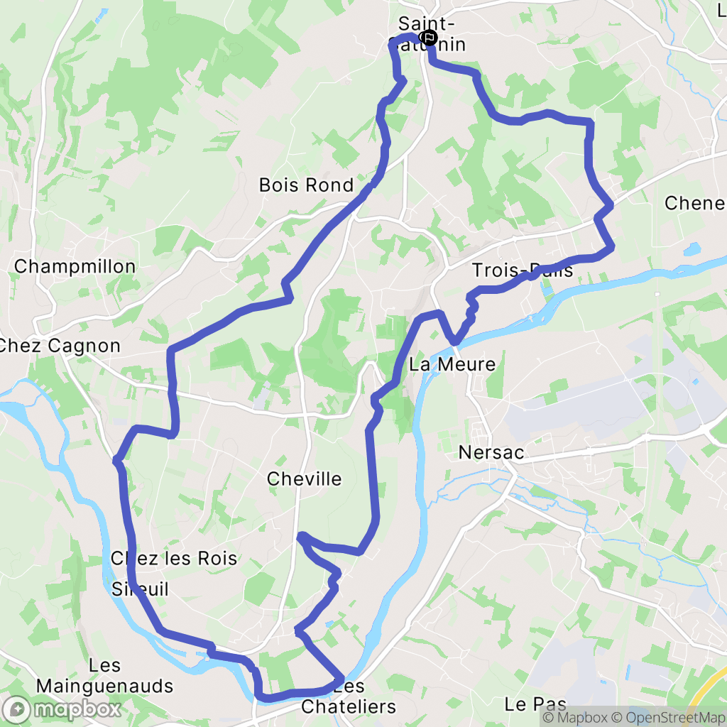 Saint-Saturnin : carte du parcours de randonnée - France