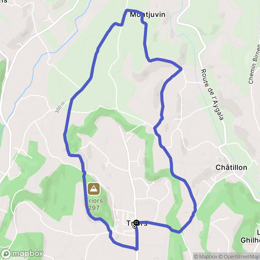 Triors : carte du parcours de randonnée - France