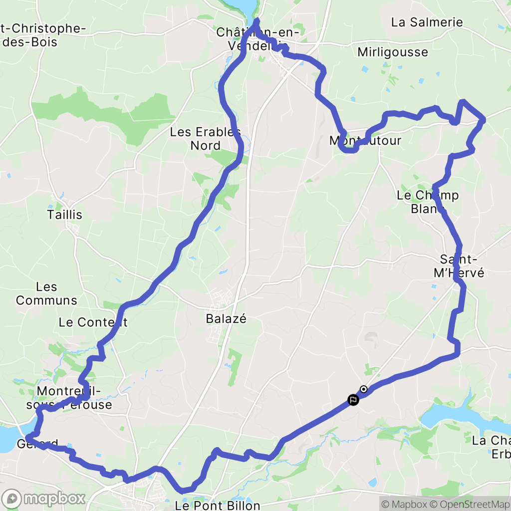 Saint-M'Hervé : carte du parcours de randonnée - France