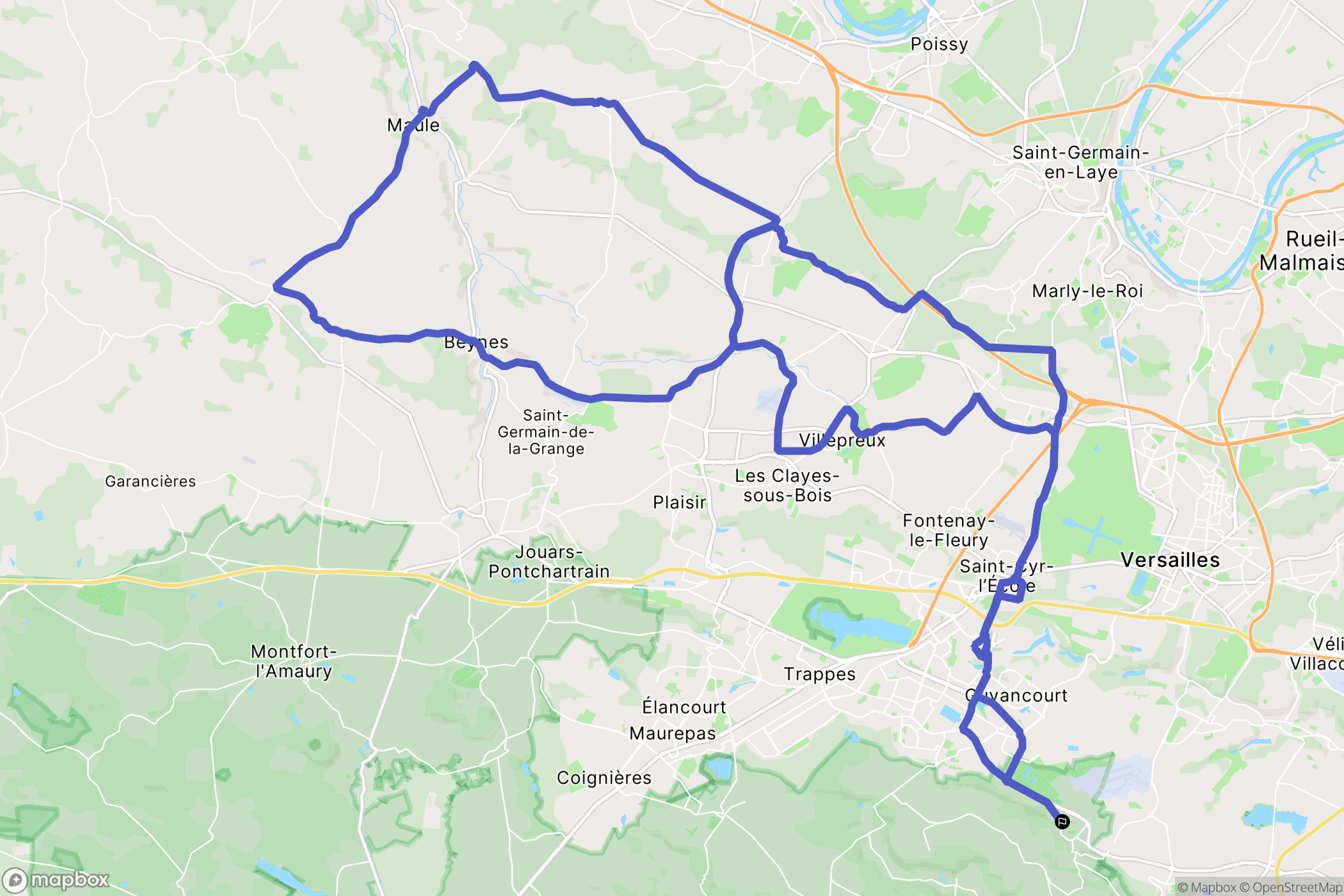 Châteaufort : carte du parcours de randonnée - France