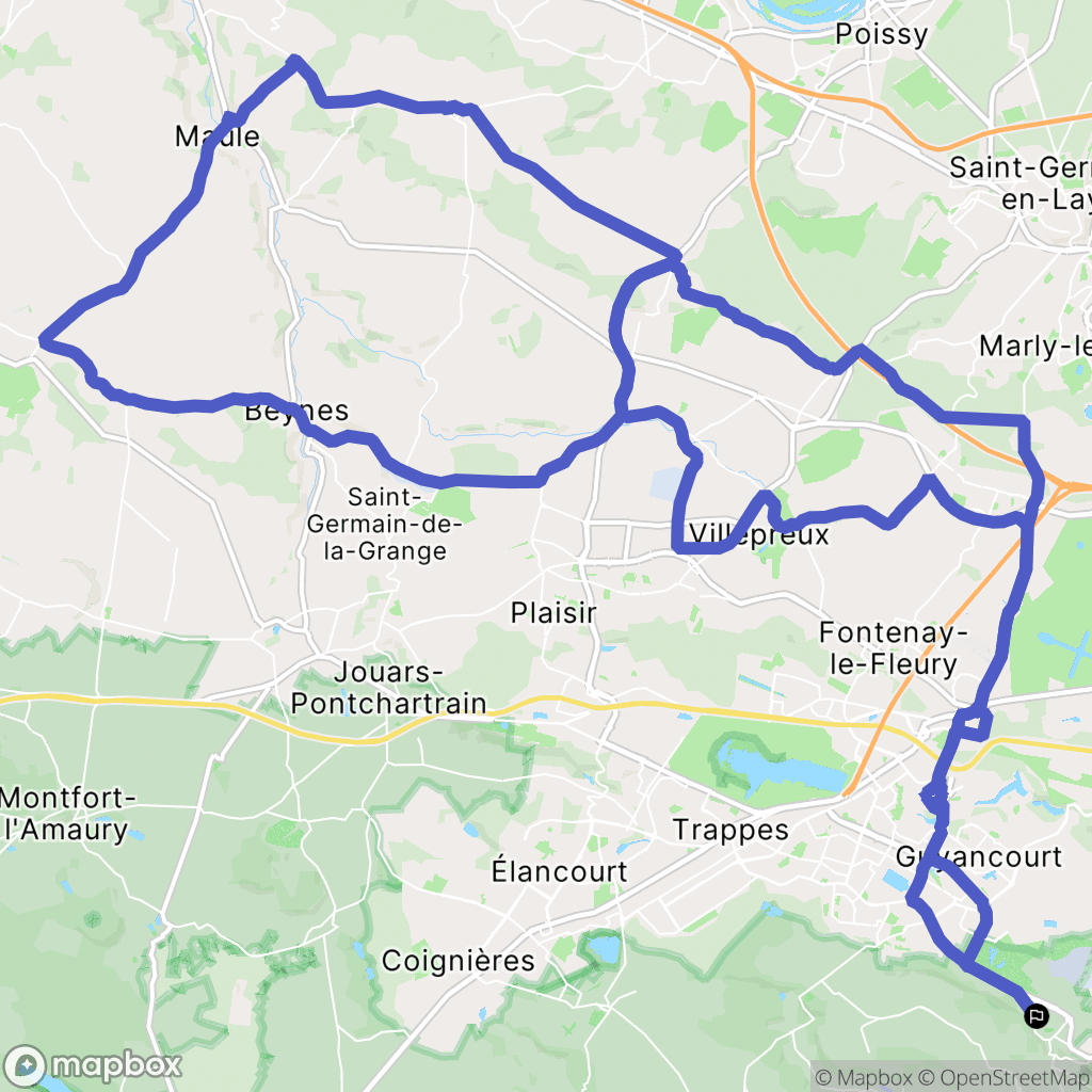 Châteaufort : carte du parcours de randonnée - France