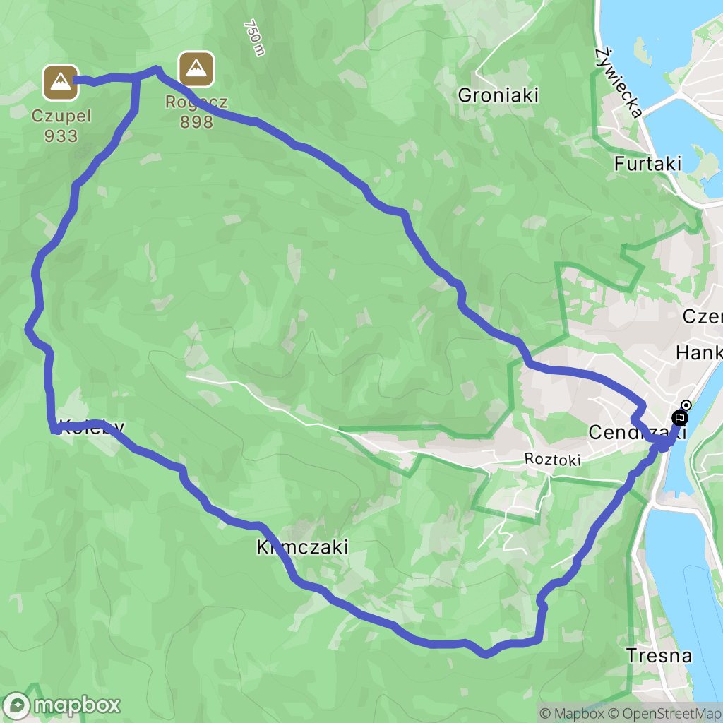 Czernichów: mapa trasy - Poland