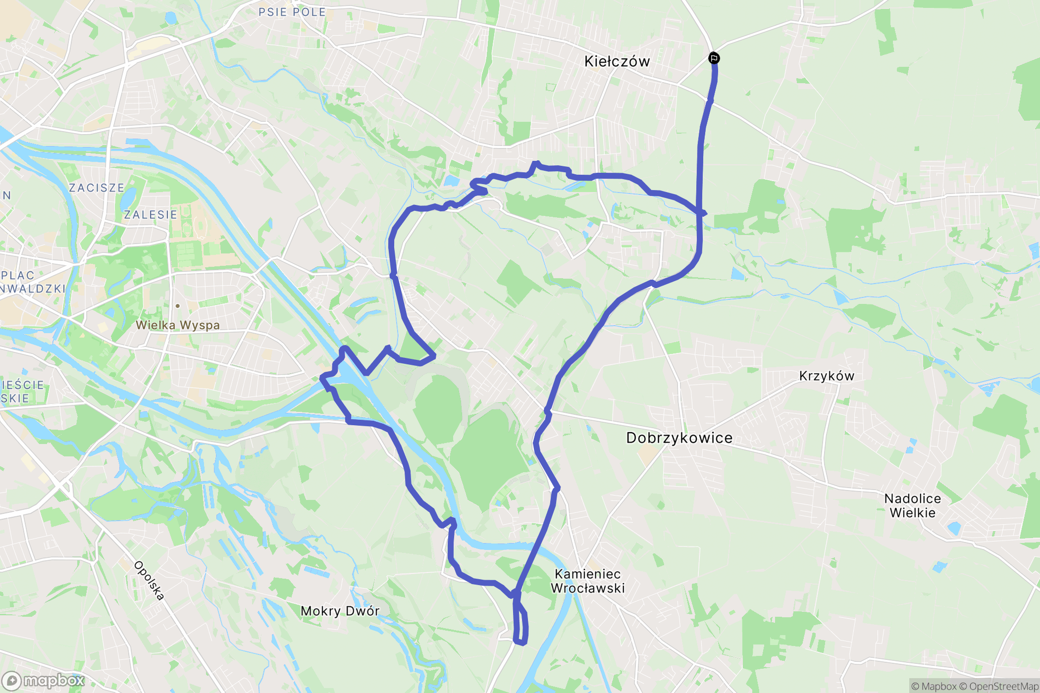 Kiełczów: mapa trasy - Poland