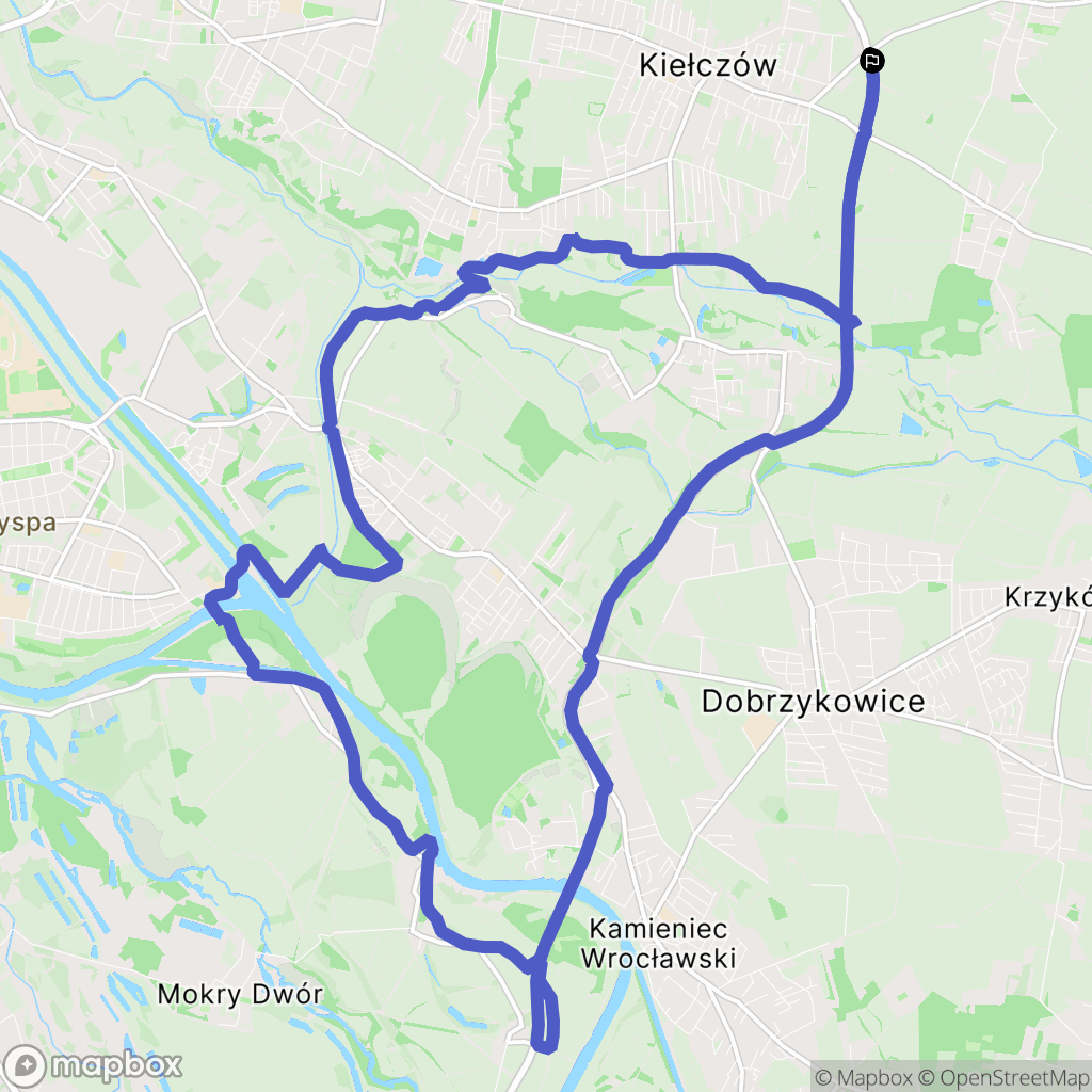 Kiełczów: mapa trasy - Poland
