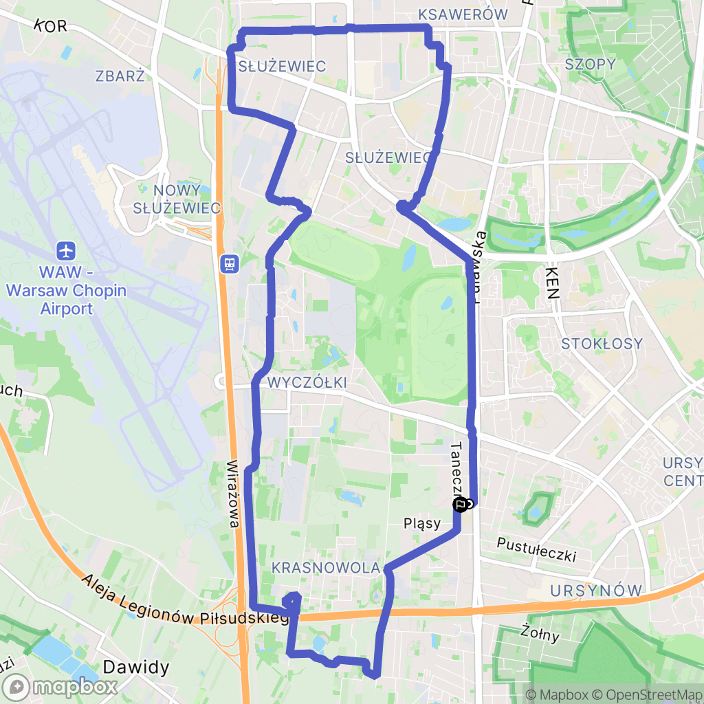 Warszawa: mapa trasy - Poland