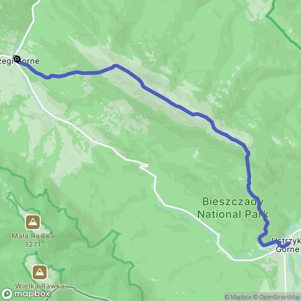 Brzegi Górne: mapa trasy - Poland