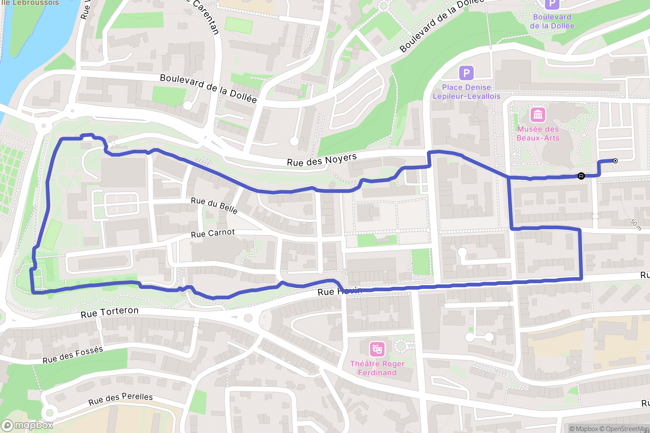 Saint-Lô : carte du parcours de randonnée - France