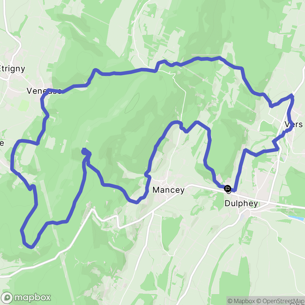 Mancey : carte du parcours de randonnée - France