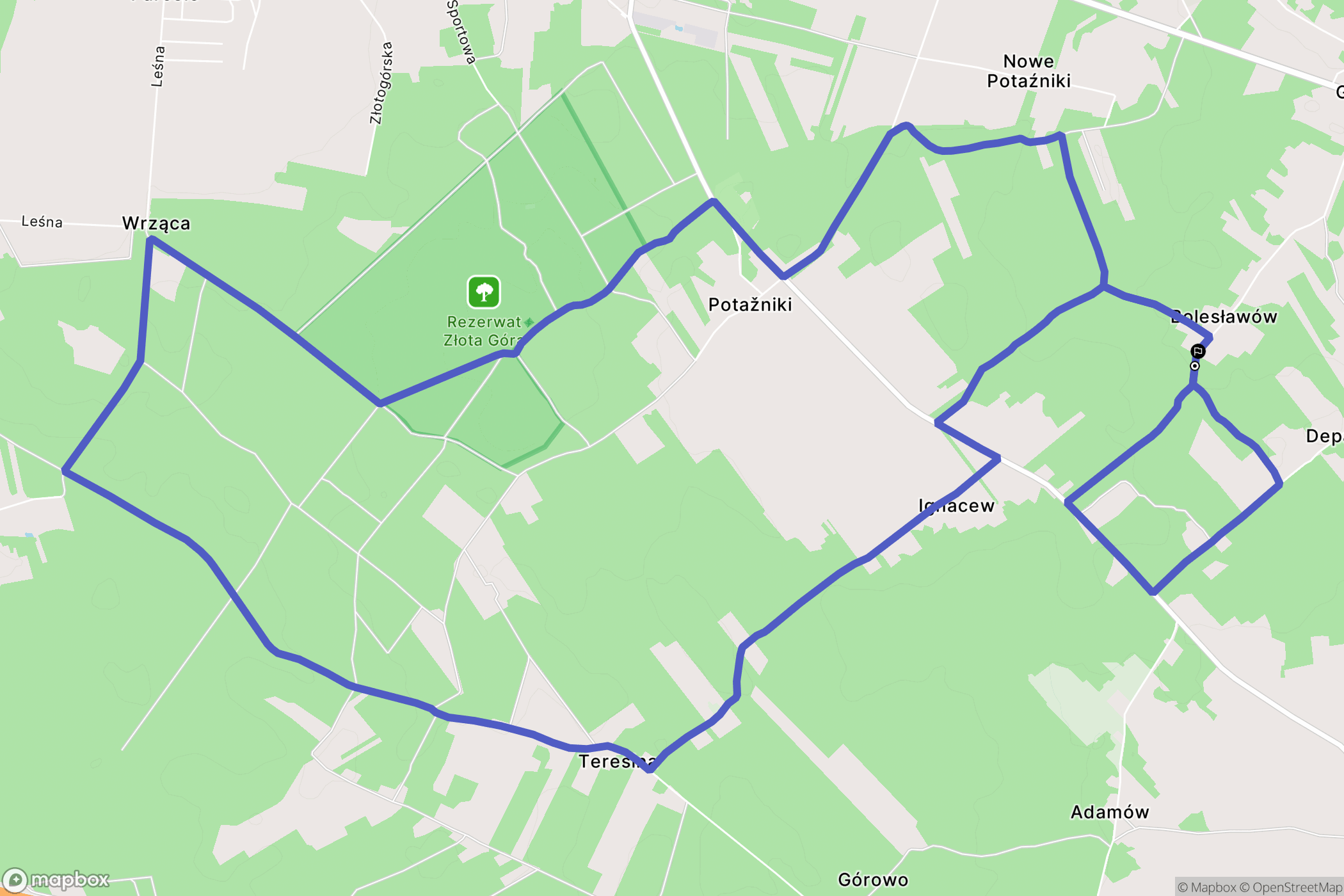 Ignacew: mapa trasy - Poland