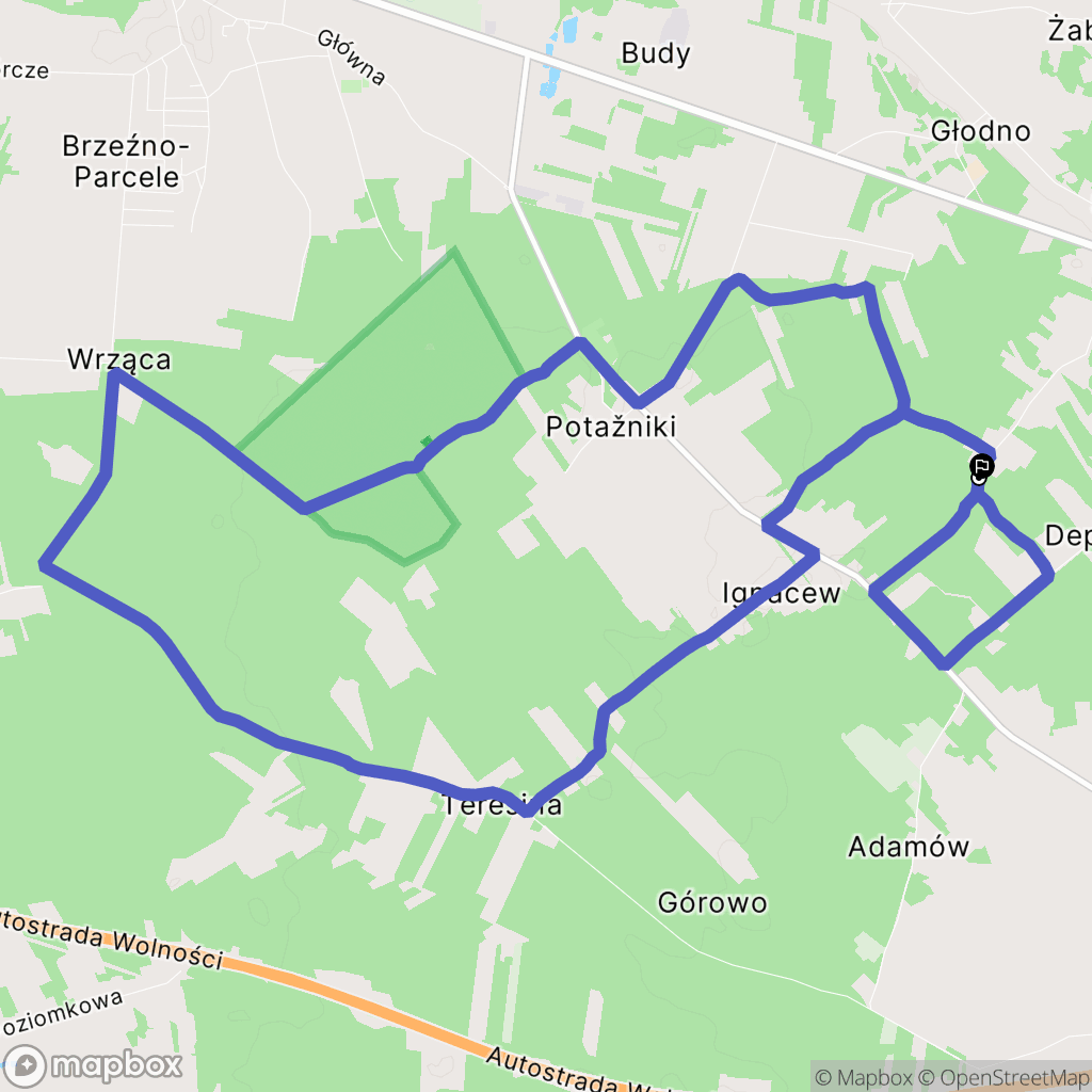 Ignacew: mapa trasy - Poland