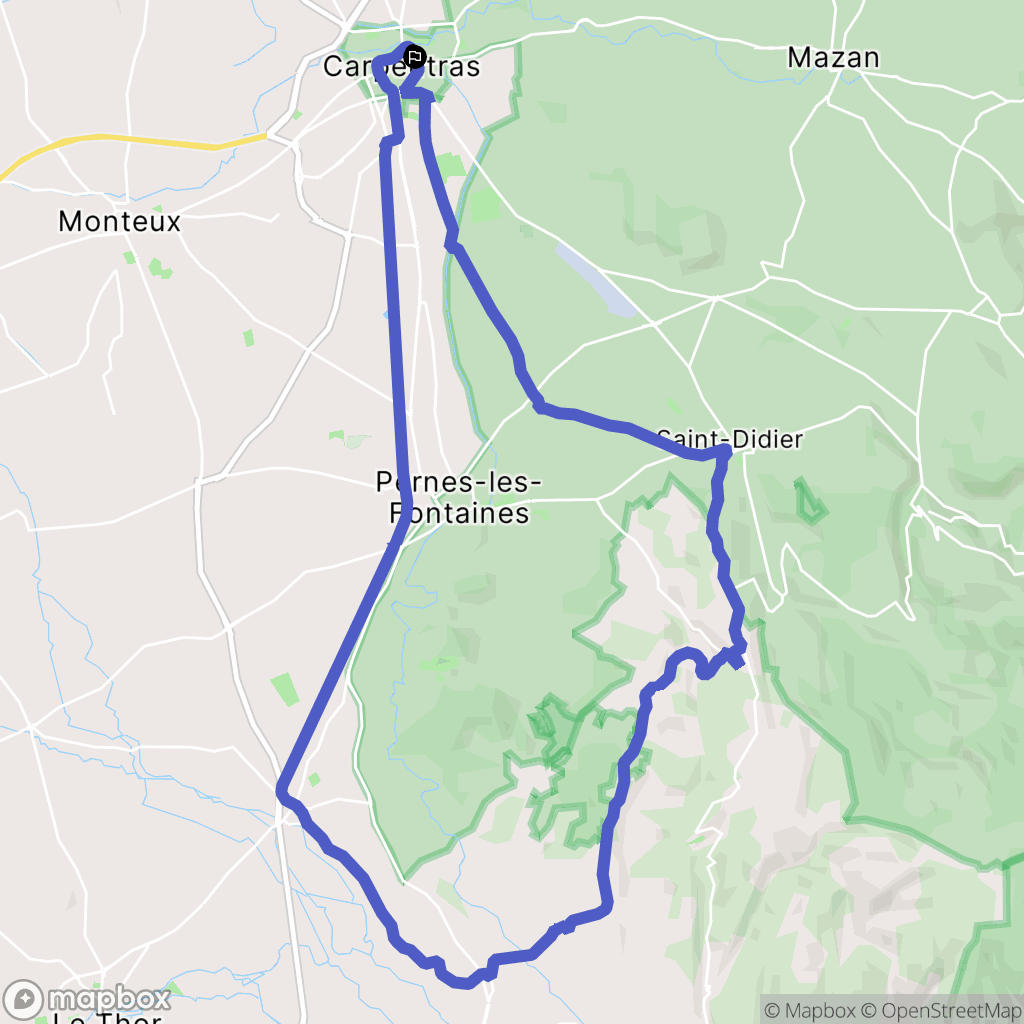 Carpentras : carte du parcours de randonnée - France