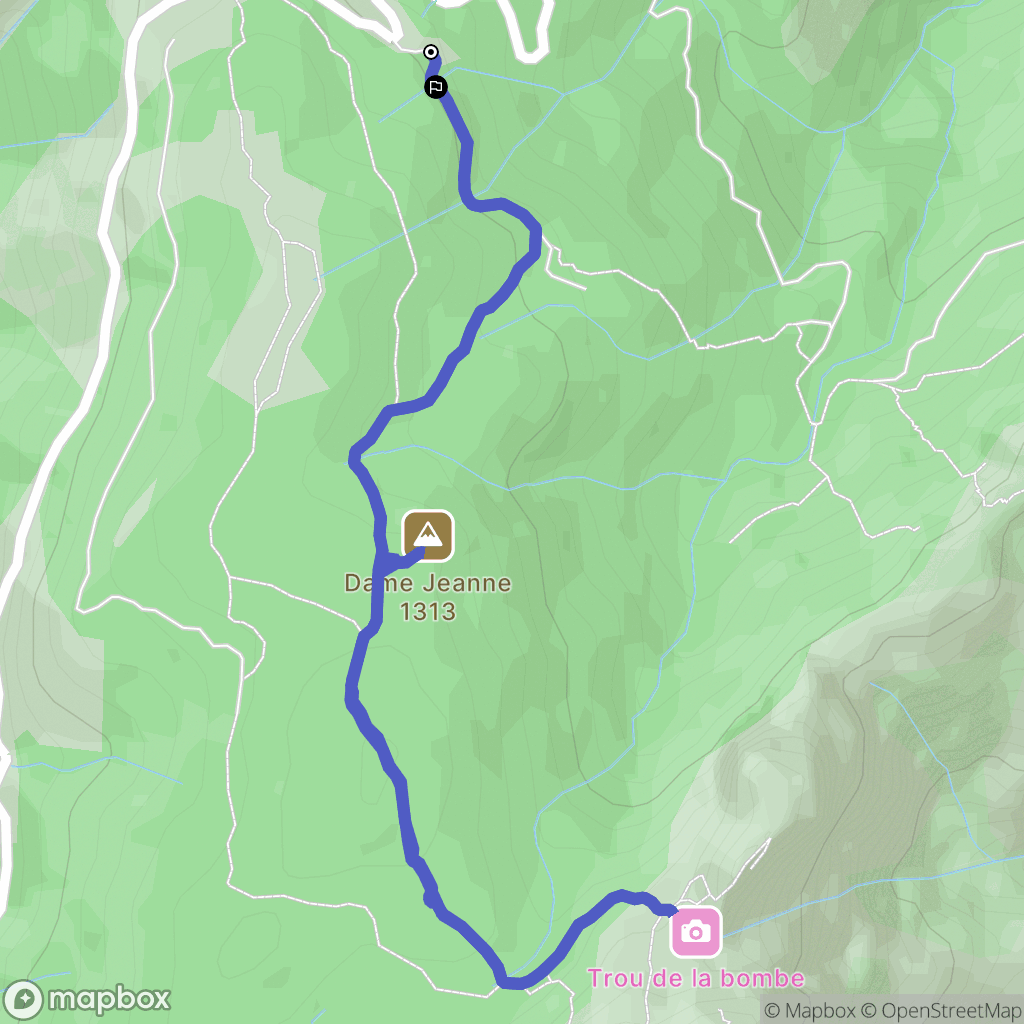 Quenza : carte du parcours de randonnée - France