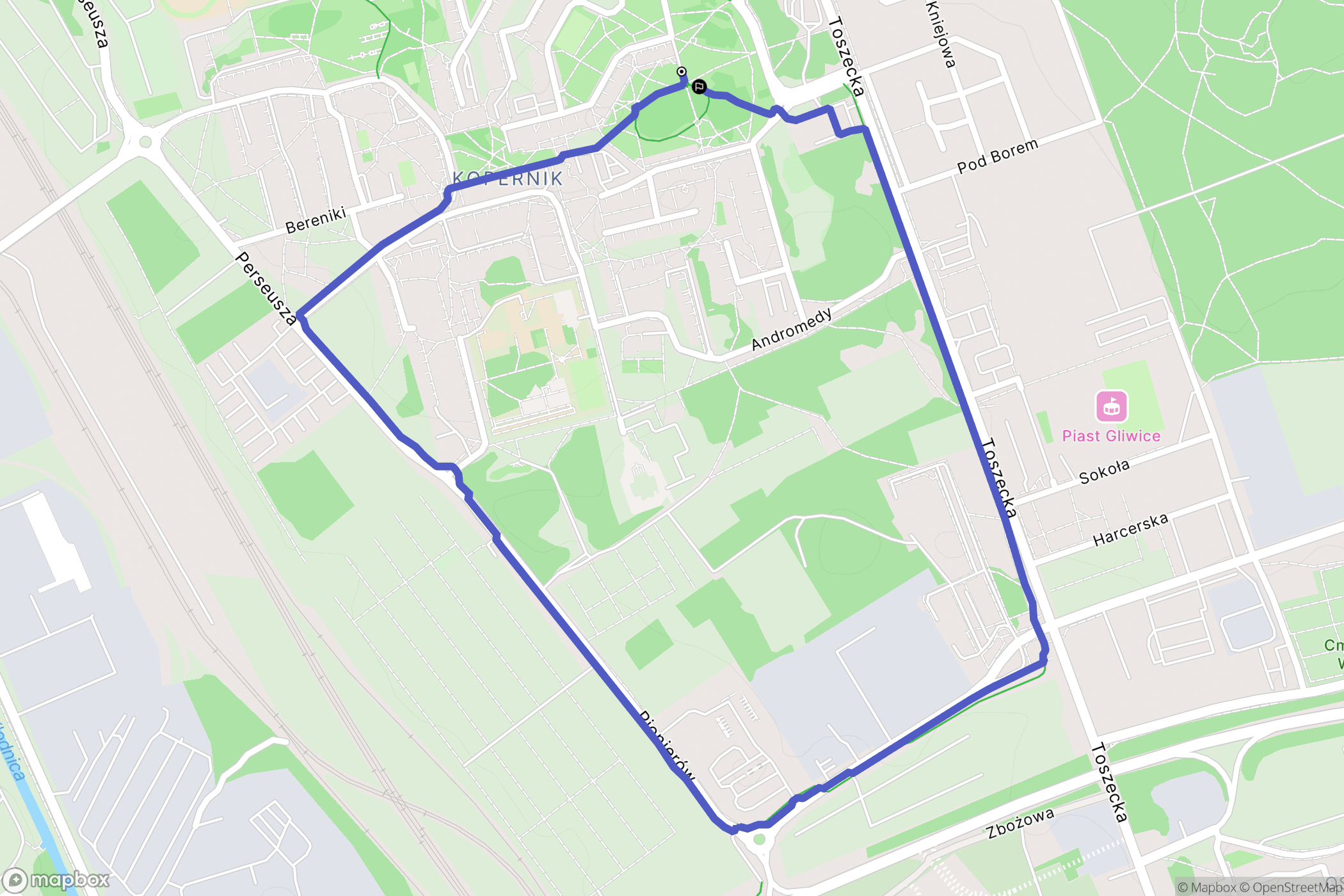 Gliwice: mapa trasy - Poland