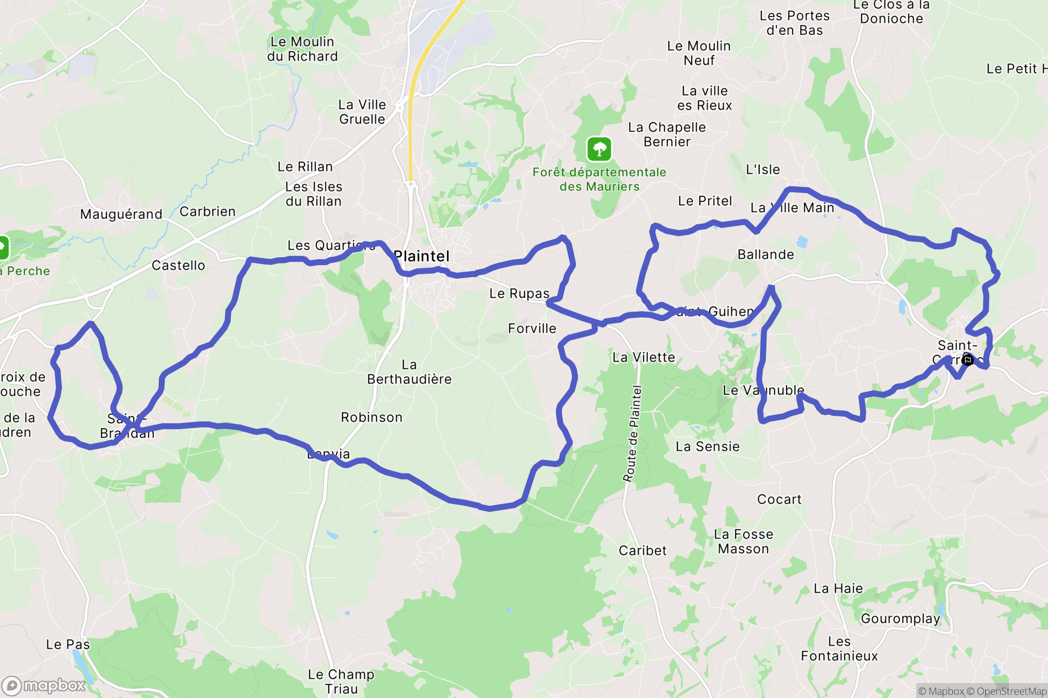 Saint-Carreuc : carte du parcours de randonnée - France