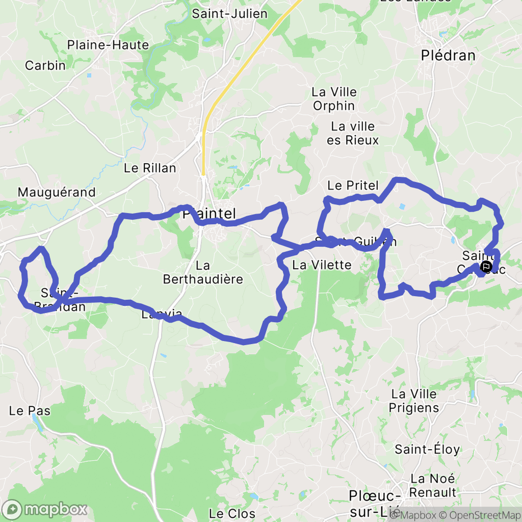 Saint-Carreuc : carte du parcours de randonnée - France