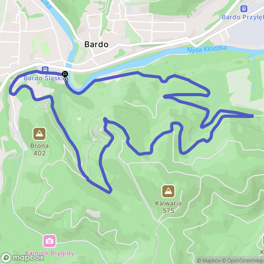 Bardo: mapa trasy - Poland