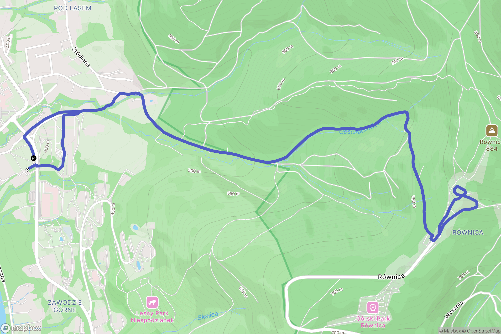 Ustroń: mapa trasy - Poland