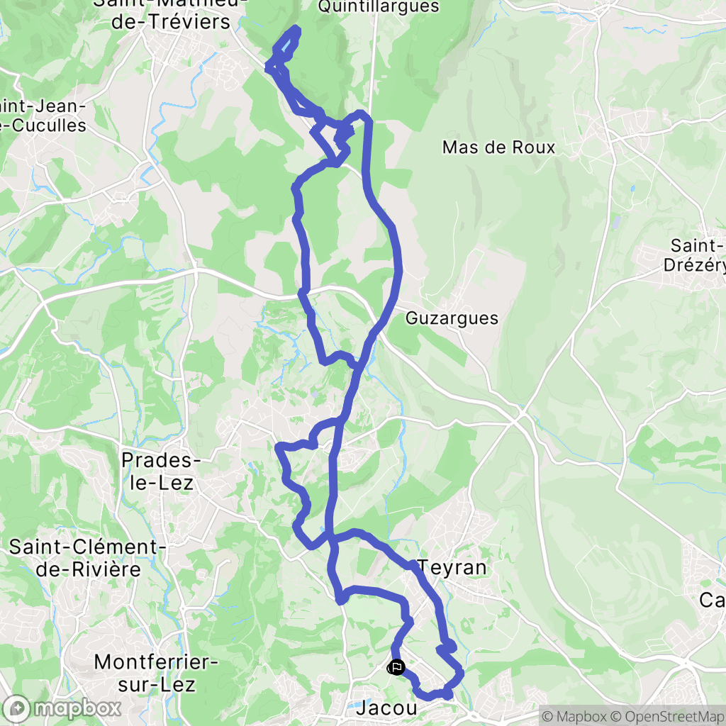 Jacou : carte du parcours de randonnée - France