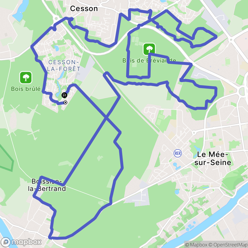 Cesson : carte du parcours de randonnée - France