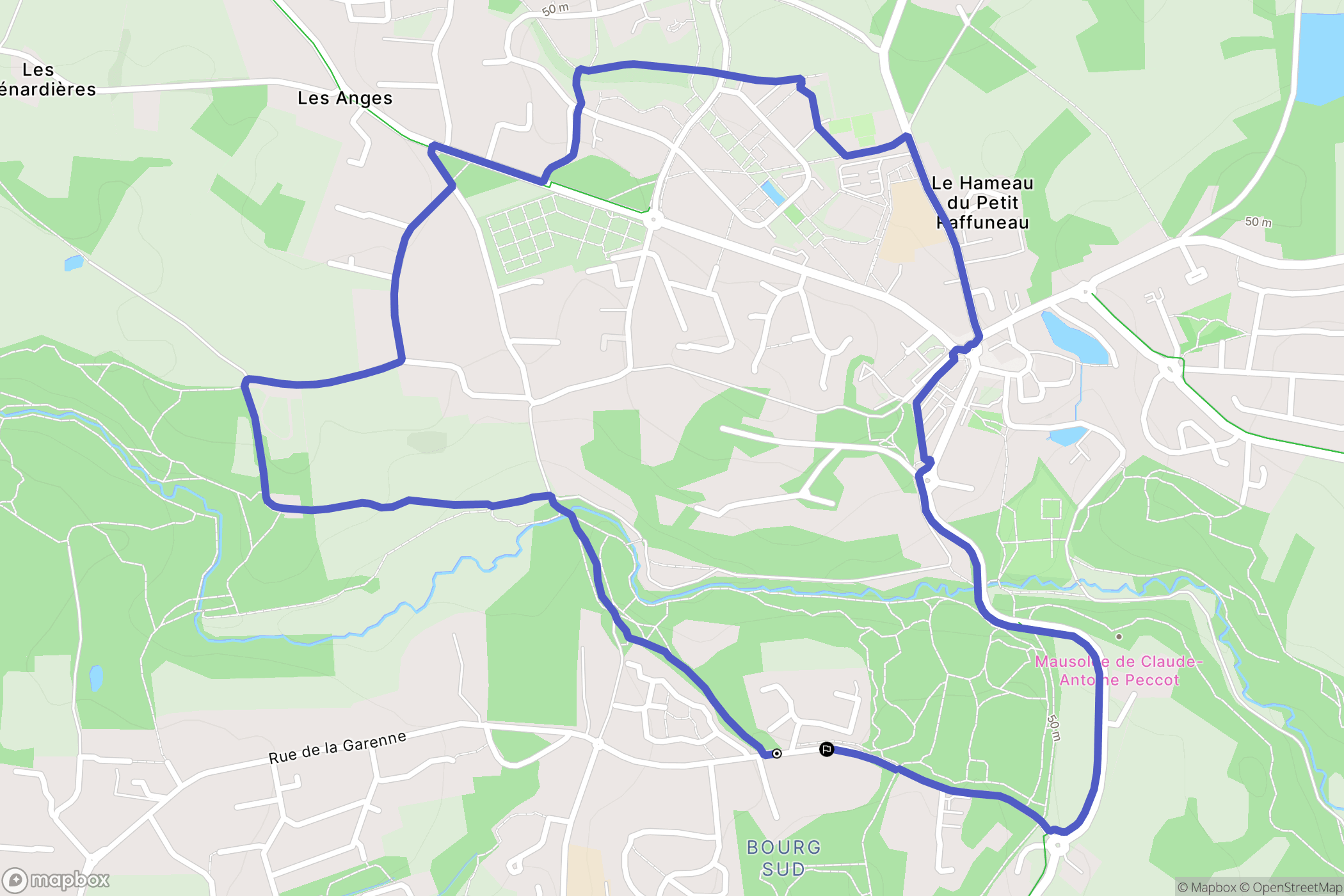 Orvault : carte du parcours de randonnée - France