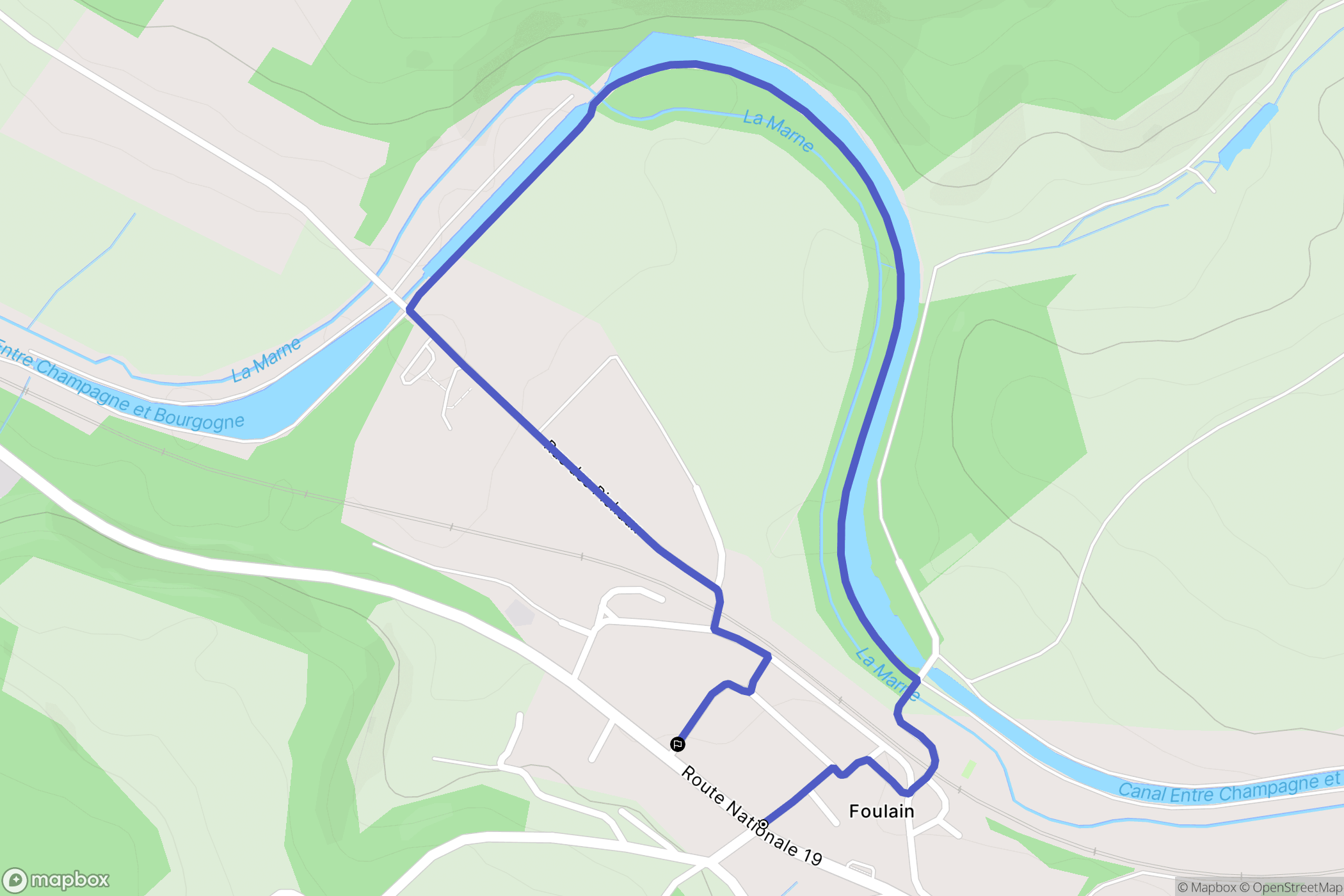 Foulain : carte du parcours de randonnée - France